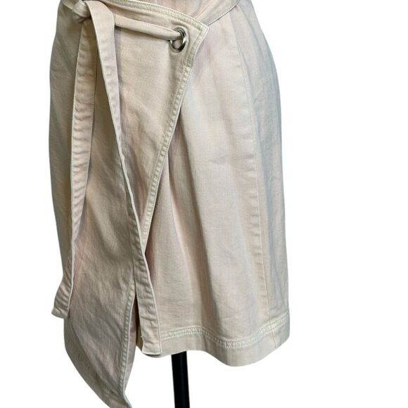 Anthropologie Pink Regatta denim Wrap Mini Dress| Size 2 - Picture 6 of 10